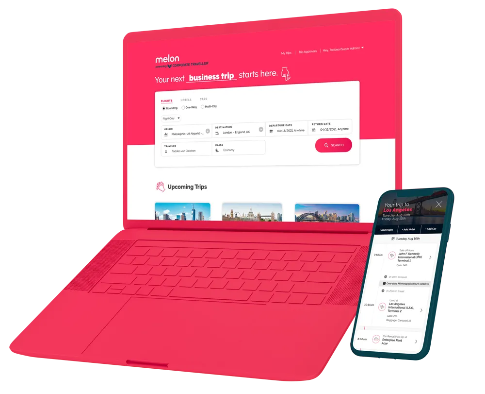 Corporate travel management booking platform