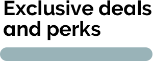 Exclusive deals and perks - Text Icon Header